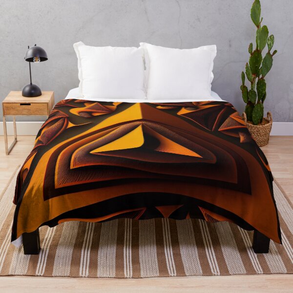 Item preview, Futuristic Triangular Orange Traditional Pattern Digital Painting designed and sold by CodeAndColors.