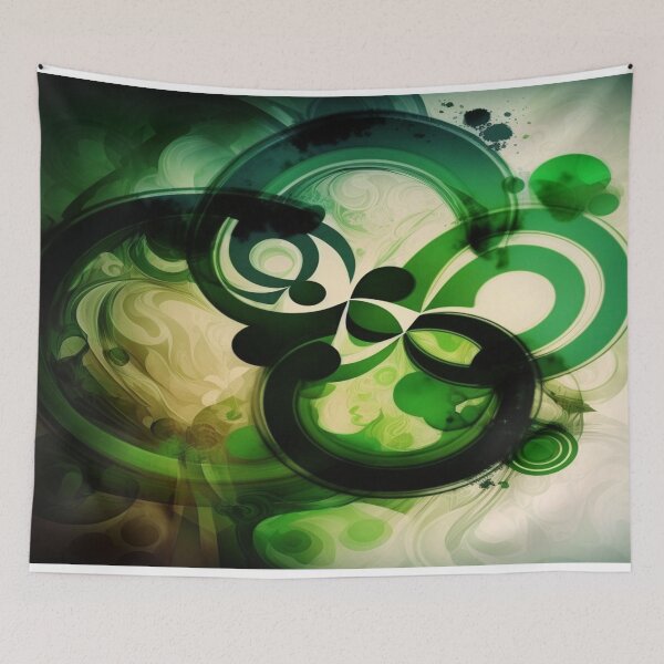 Item preview, St Patricks Day Artwork - Green abstract artwork designed and sold by Unwind-Art-Work.