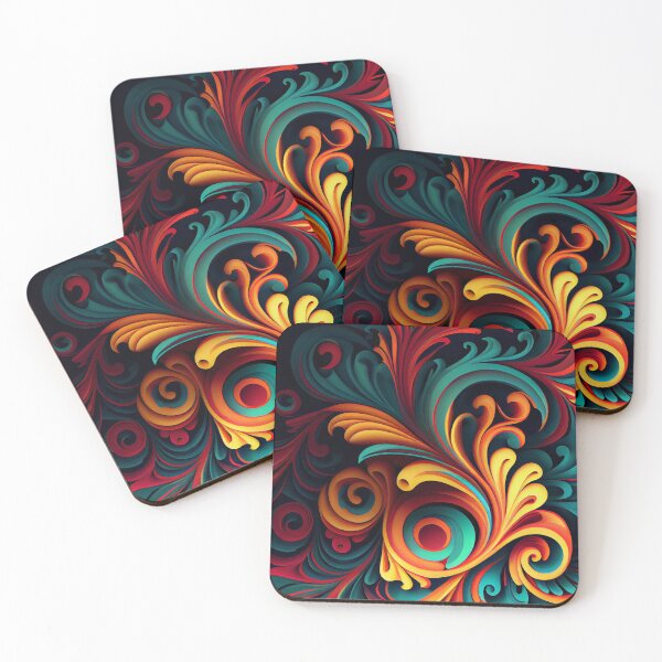 Item preview, Swirling Intense Bright Eclectic Pattern Digital Painting designed and sold by CodeAndColors.