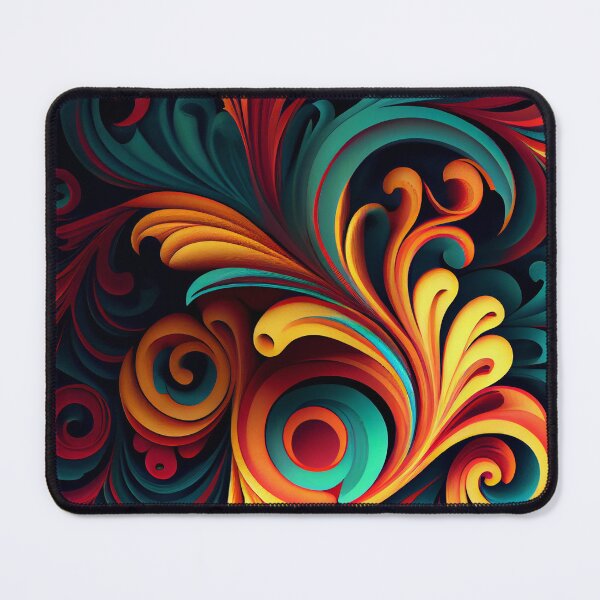 Artikelvorschau, Swirling Intense Bright Eclectic Pattern Digital Painting entworfen und verkauft von CodeAndColors.