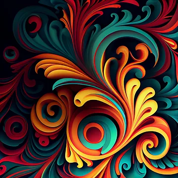 Vorschaubild zum Design Swirling Intense Bright Eclectic Pattern Digital Painting von CodeAndColors