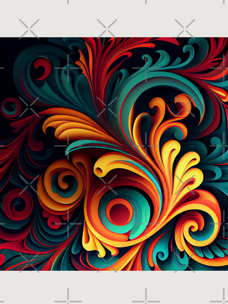 Thumbnail 6 von 6, Premium Oversized Pullover, Swirling Intense Bright Eclectic Pattern Digital Painting designt und verkauft von CodeAndColors.