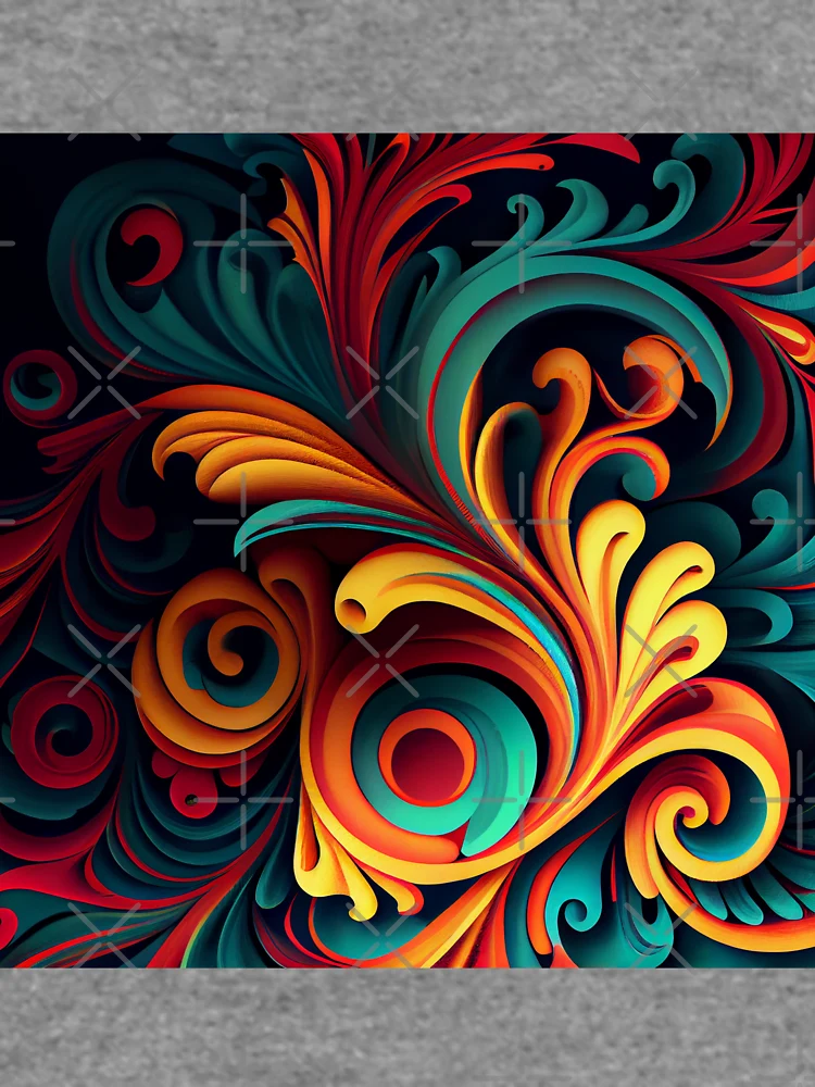 Thumbnail 6 von 6, Leichter Pullover, Swirling Intense Bright Eclectic Pattern Digital Painting designt und verkauft von CodeAndColors.