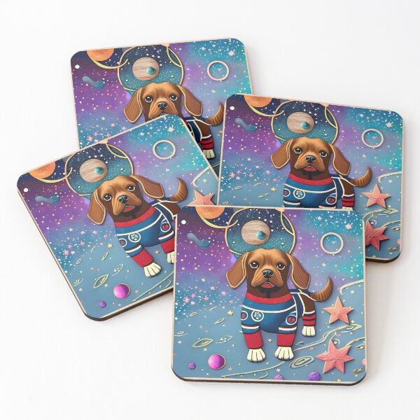 Item preview, "Ornate Canine Cosmos": A Vibrant and Surreal Multi-Dimensional Paper Craft Illustration designed and sold by Vividy.