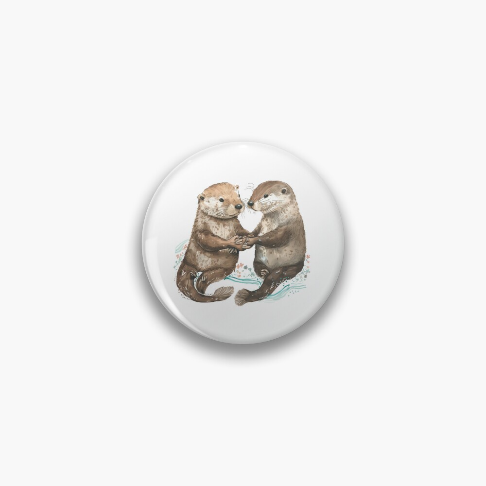 Otters Holding Hands Hard Enamel Pin You're My Significant Otter