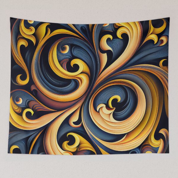 Item preview, Drawn Swirling Dynamic Vivid European Pattern Digital Painting designed and sold by CodeAndColors.
