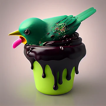 Imagen de la obra Toxic Pudding Swallow Digital Painting de CodeAndColors
