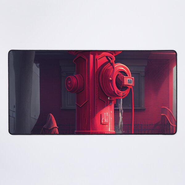 Item preview, The Power of Red Leverage and Hydrant in Tones Digital Painting designed and sold by CodeAndColors.