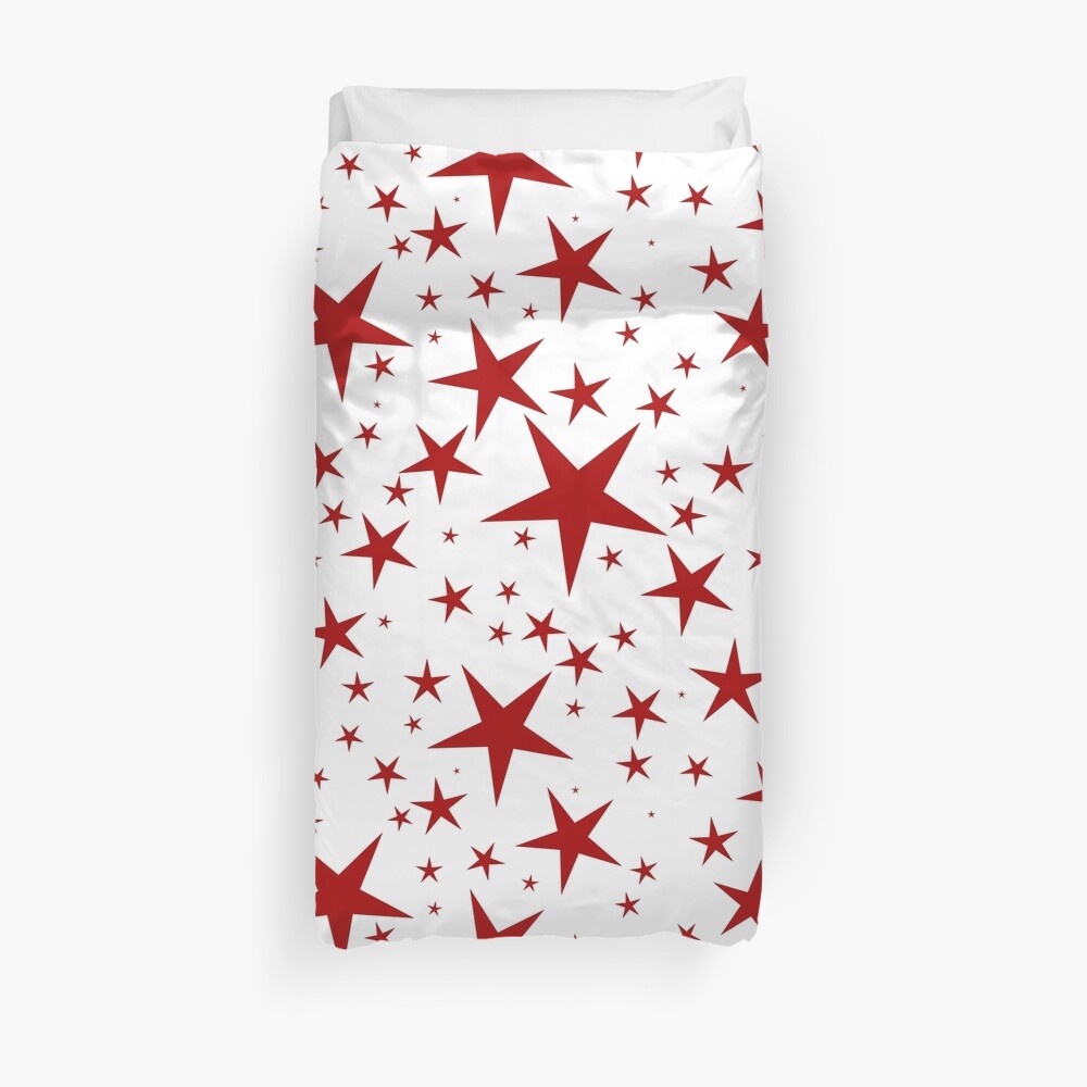 NDVH Stars (red on white) Duvet Cover