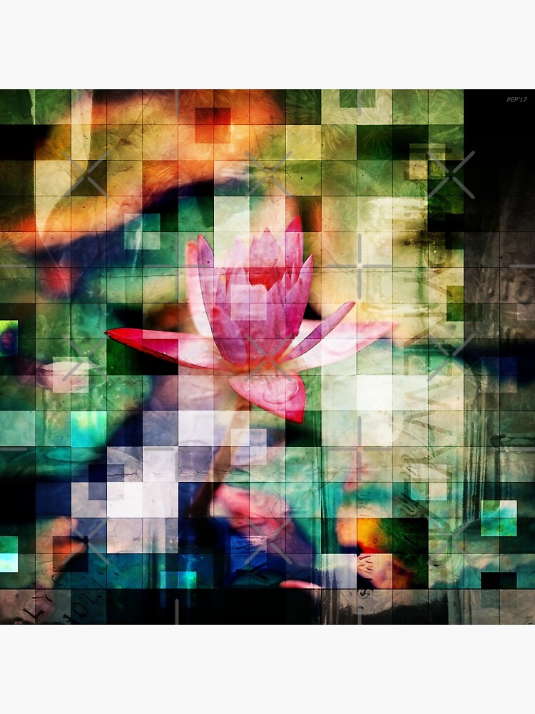 Abstract Flowers And Glass Mosaic by perkinsdesigns