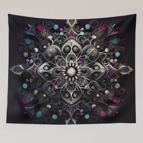 Item preview, Complex Enchanted Bejeweled Black Scandifornian Pa Digital Painting designed and sold by CodeAndColors.