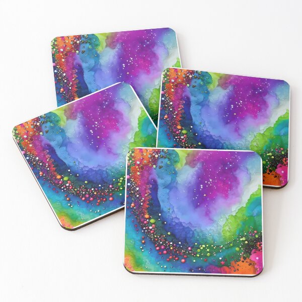 Item preview, "Vibrant Fusion: A Pointillism and Alcohol Ink Painting Inspired by a Approaching Storm" designed and sold by Vividy.