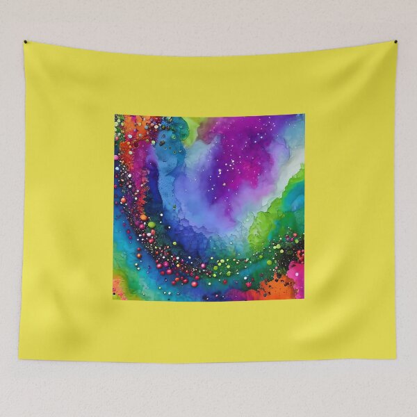 Item preview, "Vibrant Fusion: A Pointillism and Alcohol Ink Painting Inspired by a Approaching Storm" designed and sold by Vividy.