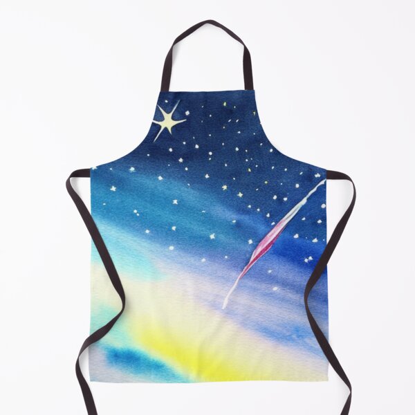 Item preview, Shooting Star in a Night Sky in Watercolor designed and sold by SquishStitches.