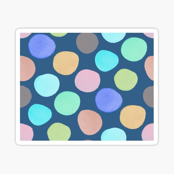 Watercolor Polka Dots on Teal Sticker