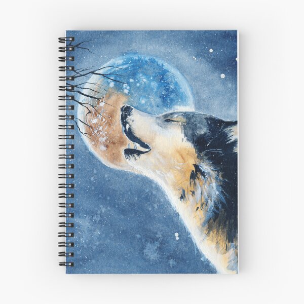 Item preview,  Watercolor picture of a wolf with a moon designed and sold by MaryWatercolor.