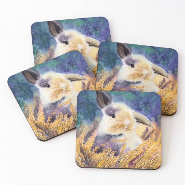 Item preview, Cute rabbit in the yellow flowers designed and sold by MaryWatercolor.