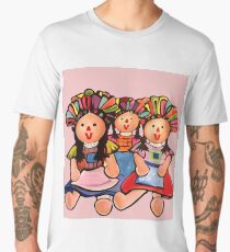Mexican Maria Dolls In Pink Men's Premium T-Shirt