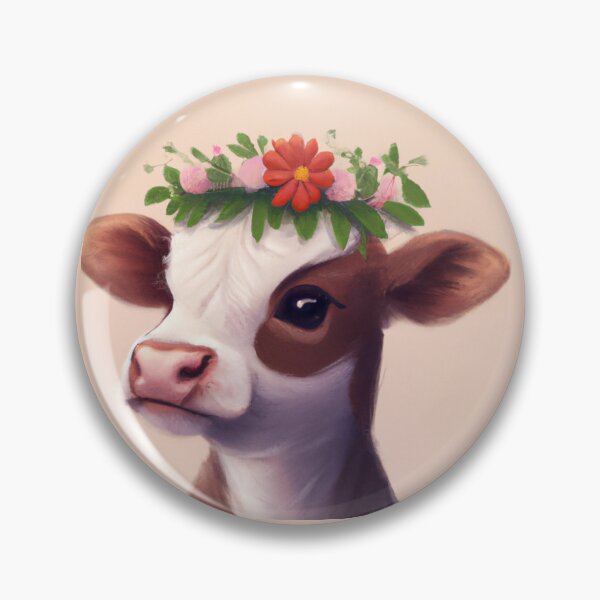 Item preview, Baby Cow with Flower Crown designed and sold by orchidgd.
