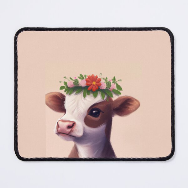Item preview, Baby Cow with Flower Crown designed and sold by orchidgd.