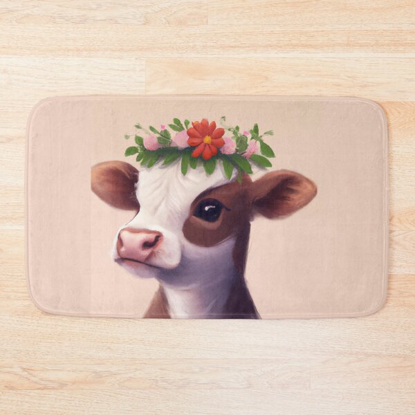Item preview, Baby Cow with Flower Crown designed and sold by orchidgd.