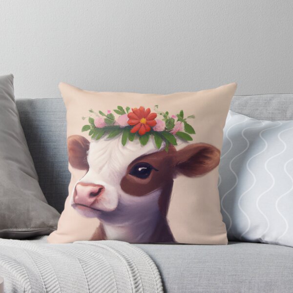 Item preview, Baby Cow with Flower Crown designed and sold by orchidgd.