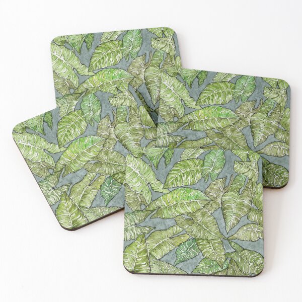 Item preview, Colocasia Leaves Pattern designed and sold by Mugdha Kakade Studio.