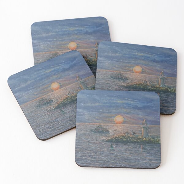 Item preview, SUNRISE OVER BRIXHAM BREAKWATER AND EARLY MORNING FISHSHING designed and sold by Mackenzie Moulton International Artist .