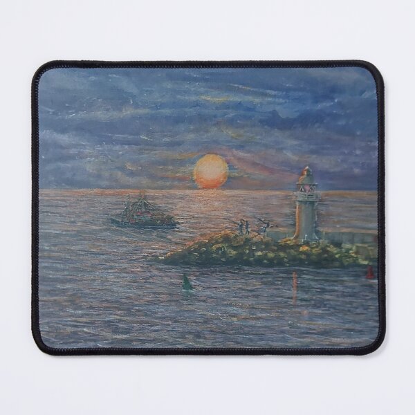 Item preview, SUNRISE OVER BRIXHAM BREAKWATER AND EARLY MORNING FISHSHING designed and sold by Mackenzie Moulton International Artist .
