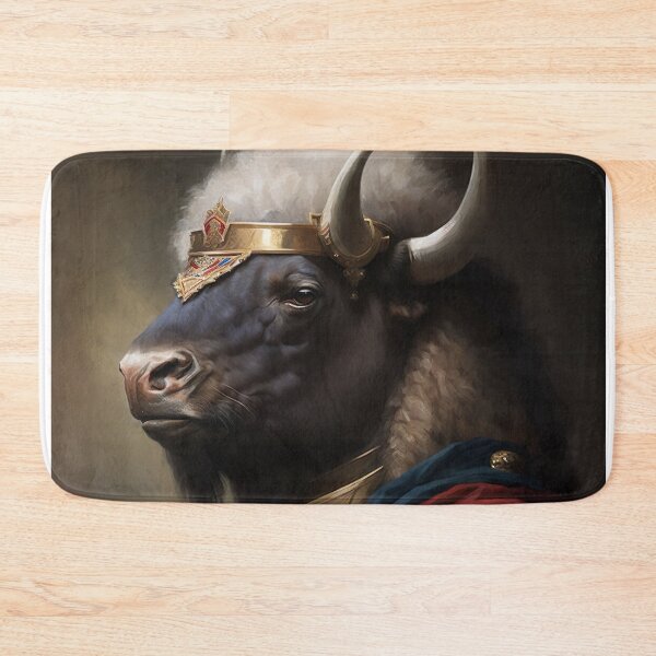 Item preview, BUFFALO Portrait, Imperial Pet Portrait, Renaissance Animal Painting,  Pet Lover Gif, AI art, Print Art designed and sold by XIX361ART.