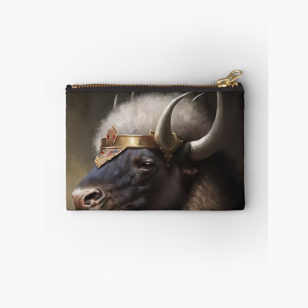 Item preview, BUFFALO Portrait, Imperial Pet Portrait, Renaissance Animal Painting,  Pet Lover Gif, AI art, Print Art designed and sold by XIX361ART.