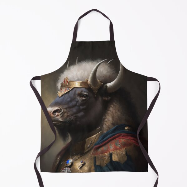 Item preview, BUFFALO Portrait, Imperial Pet Portrait, Renaissance Animal Painting, Pet Lover Gif, AI art, Print Art designed and sold by XIX361ART.