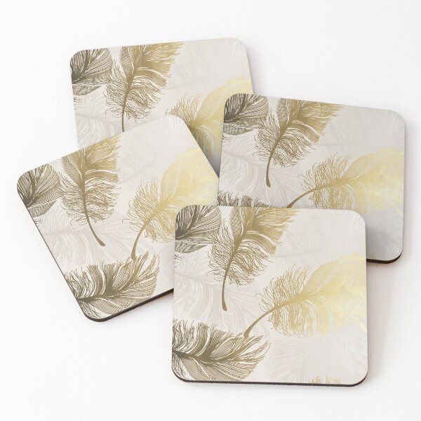 Item preview, Gold feather pattern designed and sold by HalcyonFairy.