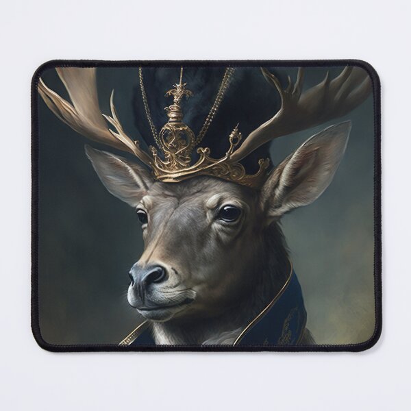 Item preview, DEER Portrait, Imperial Pet Portrait, Renaissance Animal Painting,  Pet Lover Gif, AI art, Print Art designed and sold by XIX361ART.
