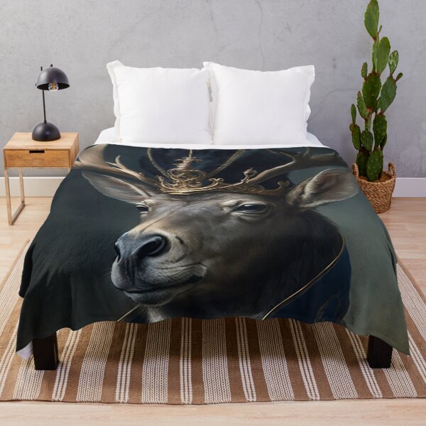 Item preview, DEER Portrait, Imperial Pet Portrait, Renaissance Animal Painting,  Pet Lover Gif, AI art, Print Art designed and sold by XIX361ART.