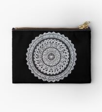 White Ink Mandala Studio Pouch