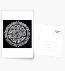 Weiße Tinten-Mandala Postkarten