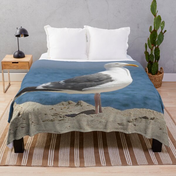 Item preview, seagull on sand designed and sold by Bethan Rose Studio.