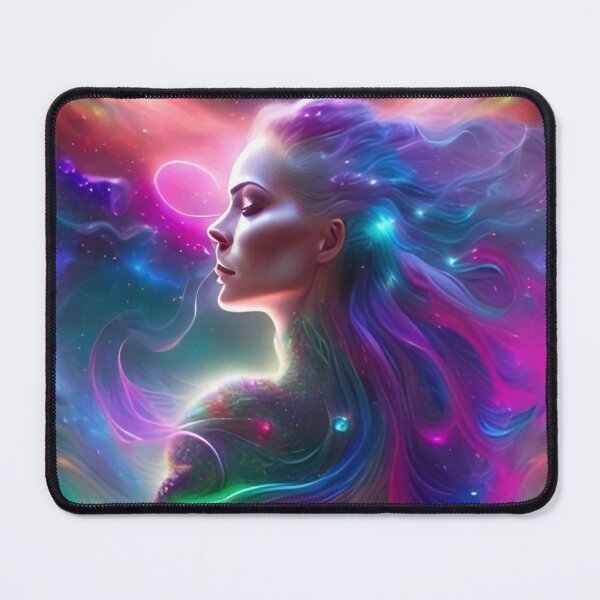 Aperçu de l'œuvre Rainbow galaxy goddess, Ai Generated Art créée et vendue par Medly.