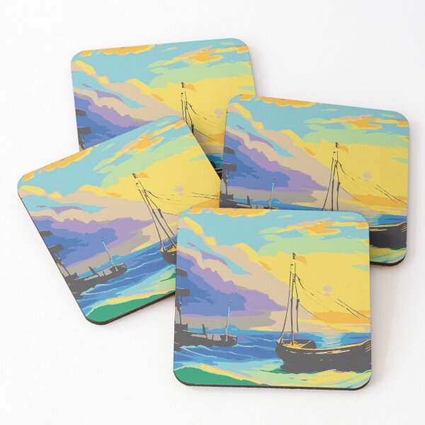 Item preview, Abstract Seascape Illustration:- Abstract Seascape Wall Art-Abstract Sea Painting designed and sold by typoinspired.