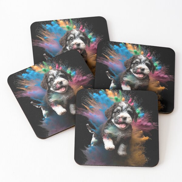 Item preview, Puppy Art Color Powder Art Happy Explosive Energy designed and sold by ImageVortex.
