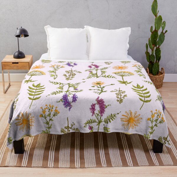 Item preview, Wildflowers pretty nature all-over floral illustration pattern designed and sold by incurablehippie.