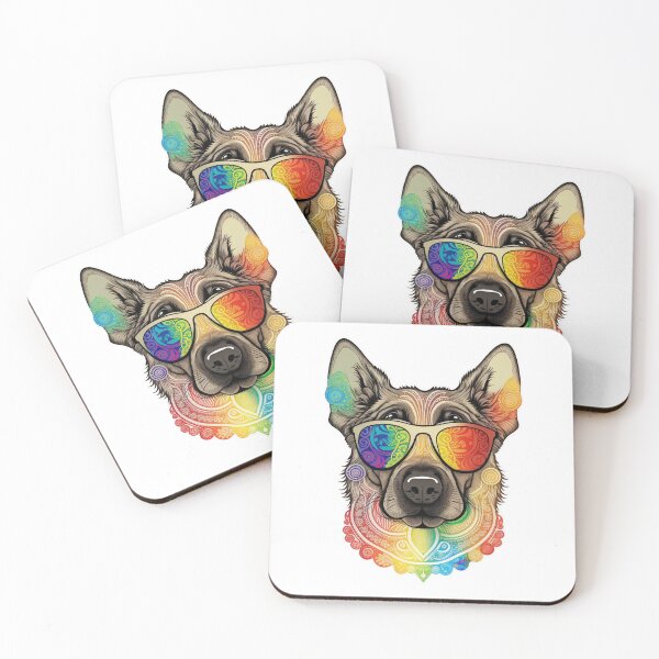 Item preview, A cool German shepherd dog, with sunglasses on designed and sold by Deborah Regan.