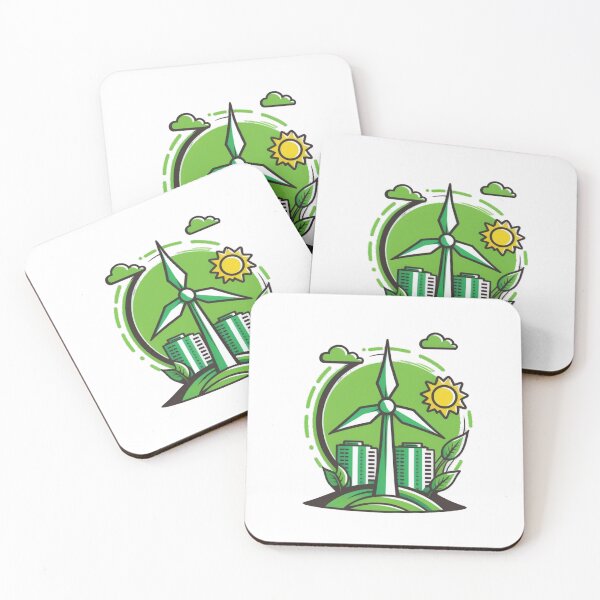 Item preview, Green City Vibes: Get Powered by Renewables with our Cartoon Wind Turbine Design designed and sold by GreenBubble - Shop and reforest.