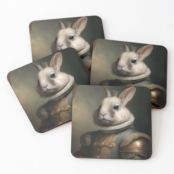 Item preview, RABBIT Portrait, Imperial Pet Portrait, Renaissance Animal Painting,  Pet Lover Gif, AI art, Print Art designed and sold by XIX361ART.