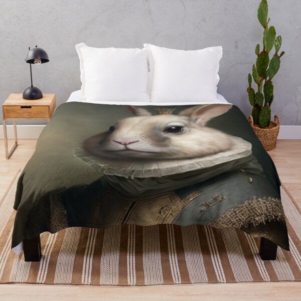 Item preview, RABBIT Portrait, Imperial Pet Portrait, Renaissance Animal Painting,  Pet Lover Gif, AI art, Print Art designed and sold by XIX361ART.