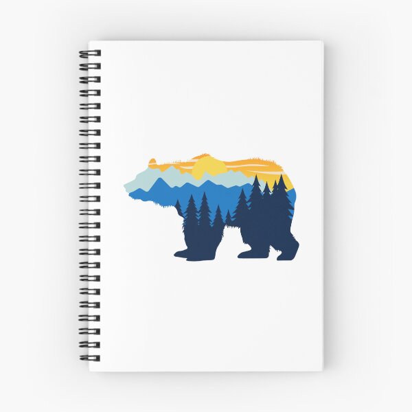 Item preview, Bear Walking Silhouette with Sunset and Mountains Landscape designed and sold by BlueSkyTheory.