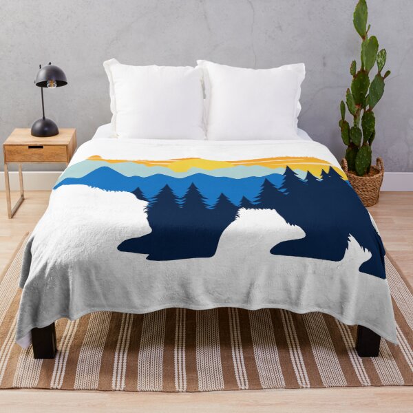 Item preview, Bear Walking Silhouette with Sunset and Mountains Landscape designed and sold by BlueSkyTheory.