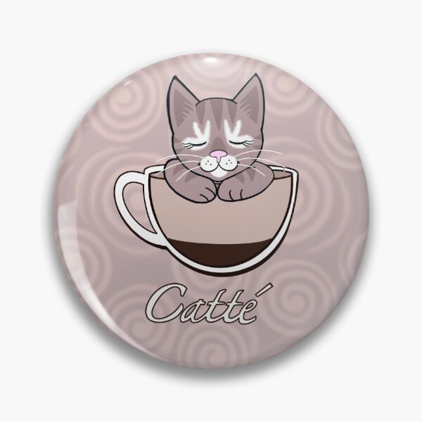 Item preview, Catté coffee cat on light coffee swirls designed and sold by QuirkyCatz.