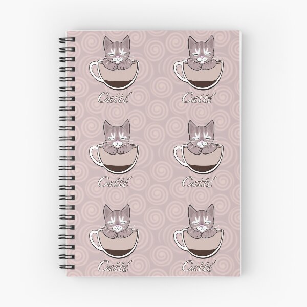 Item preview, Catté coffee cat on light coffee swirls designed and sold by QuirkyCatz.